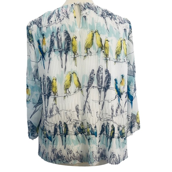 Ted Baker London Chiffon Birds Pullover Blouse Lined Womens Sz 8 - Picture 4 of 6